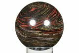 Polished Tiger Iron Stromatolite Sphere - Billion Years #279707-1